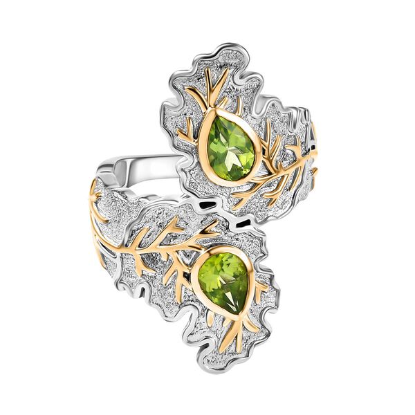 EverTrue Peridot zweifarbiger Ring - 1,36 ct.
