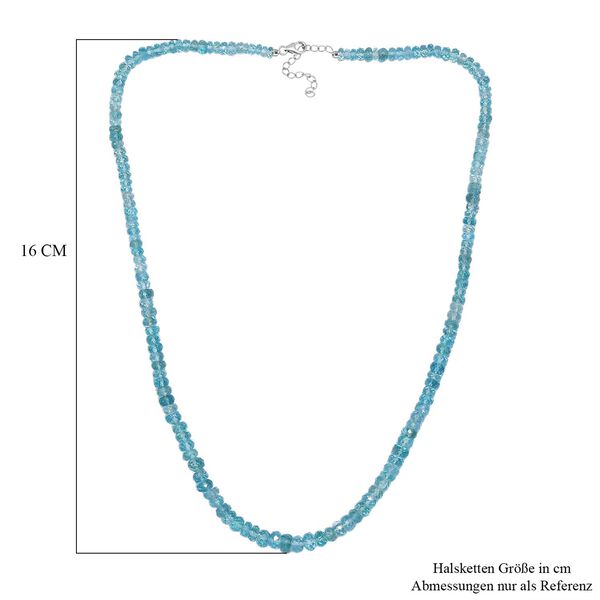 Lagunen Apatit Halskette ca. 50 cm 925 Silber rhodiniert ca. 100.00 ct image number 6