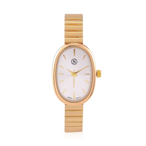 STRADA - Elegante Armbanduhr mit Japanischem Uhrwerk, Stahlsonnenschliff-Zifferblatt und Edelstahlarmband, Reiner Edelstahl, 19 cm, goldfarben image number 0