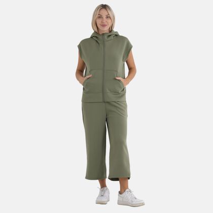 LA MAREY 2er Set Strickanzug Oberteil und Hose S/M gr&uuml;n