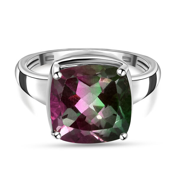 Wassermelonen-Quarz-Triplett-Ring, 925 Silber platiniert  ca. 5,74 ct