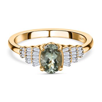 AA gr&uuml;ner Tansanit und Diamant-Ring - 1,08 ct.