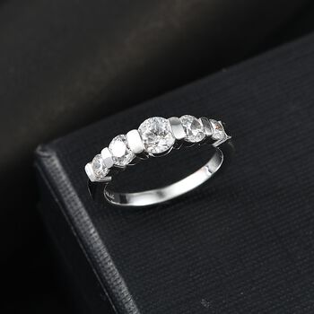 J Francis gefertigt mit SWAROVSKI- Swarovski Zirkonia Ring, 925 Silber rhodiniert