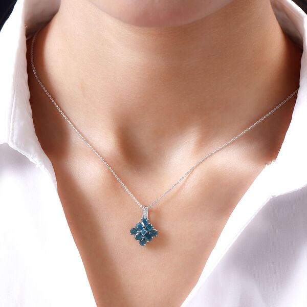 AAA Grandidierit-Anh&auml;nger mit Kette, 925 Silber platiniert ca. 1,39 ct image number 2