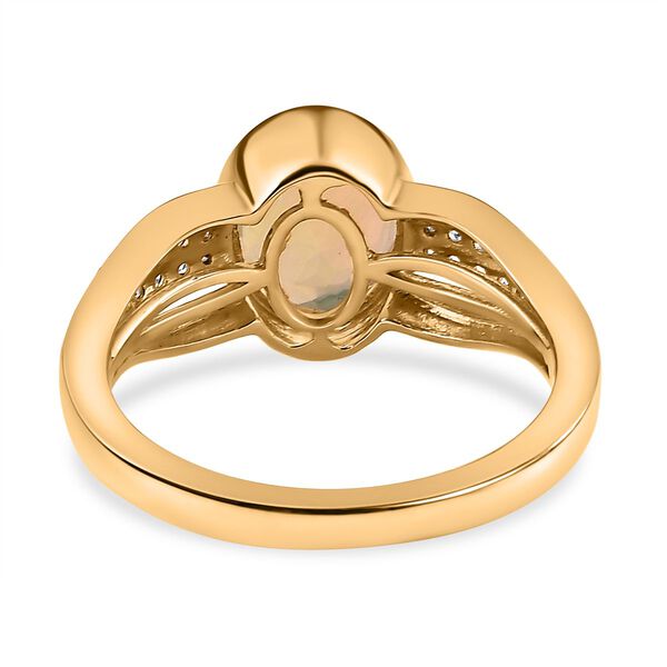 Nat&uuml;rlicher, &auml;thiopischer Welo Opal und Zirkon-Ring - 1,27 ct. image number 6