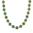 Grüne Aventurin Halskette, ca. 45 cm, vergoldet ca. 355,00 ct