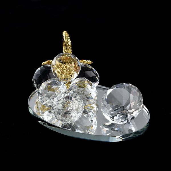 The 5th Season - Grapes with Diamonds Decoration  Size:L13.5*W9.5*H7cm Color:Transparent + gold + red Material:Glass + alloy Weight:469g image number 3