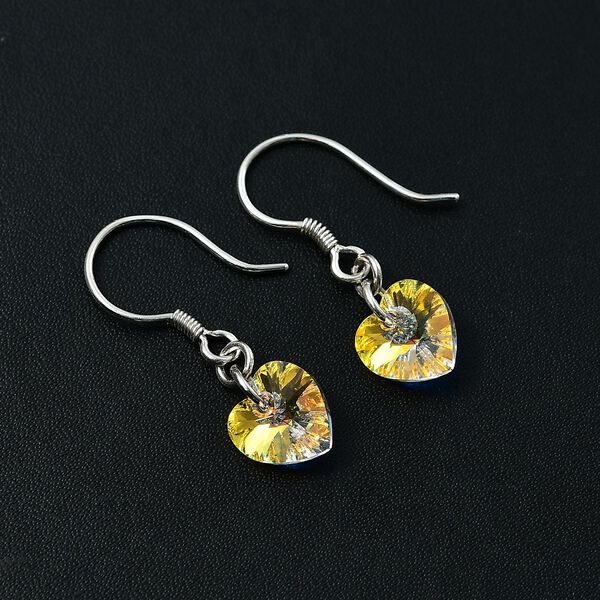 J Francis gefertigt mit SWAROVSKI -AB Swarovski Kristall Herz Ohrringe image number 2