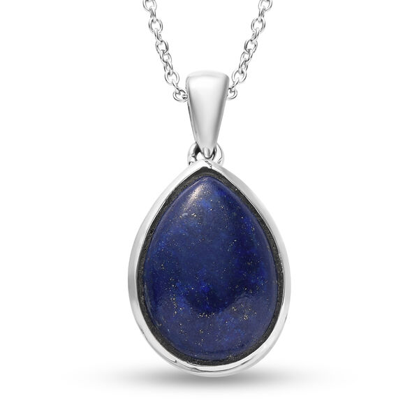 Lapislazuli Anhänger mit Kette ca. 11,33 ct image number 0