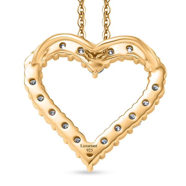 LUXURIANT SGL zertifizierter SI-GH Labor Diamant Anh&auml;nger mit 45cm Kette, 925 Silber 750 Gelbgold Vermeil - 1 ct. image number 5