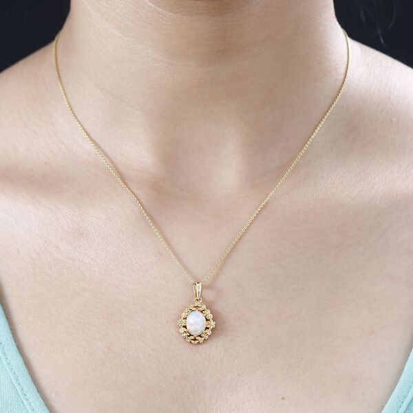 AA Nat&uuml;rlicher, &auml;thiopischer Welo Opal Anh&auml;nger 925 Silber 750 Gelbgold Vermeil ca. 1,23 ct. image number 4