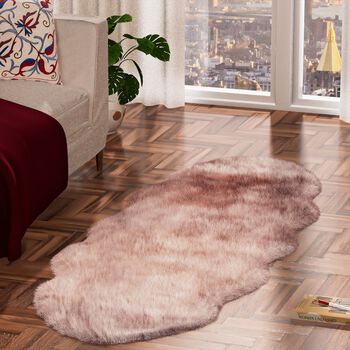 Luxury Edition: Wolkenweicher 2200 GSM Kunstfell L&auml;ufer 60x180 cm, Altrosa