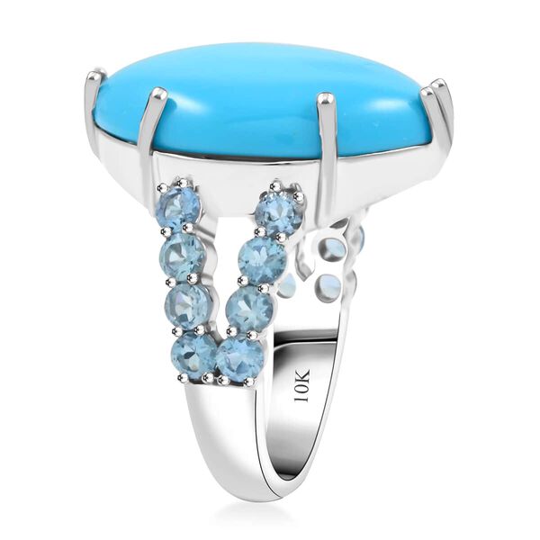LUXORO AAA Sleeping Beauty Türkis und Santamaria Aquamarin Ring in 417 Weißgold - 11,55 ct. image number 3
