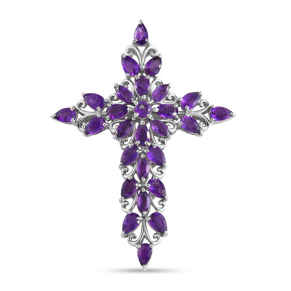 Afrikanischer Amethyst-Anh&auml;nger, 925 Silber platiniert ca. 4,99 ct
