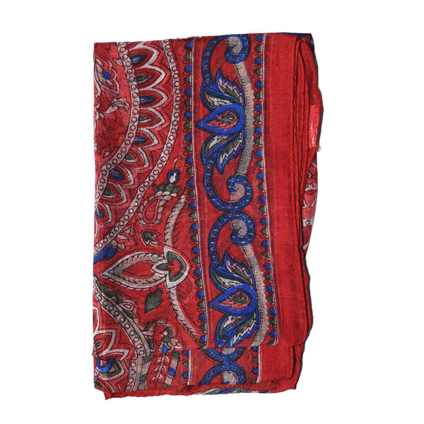 Eleganter Schal aus 100% Seide, Rot image number 5