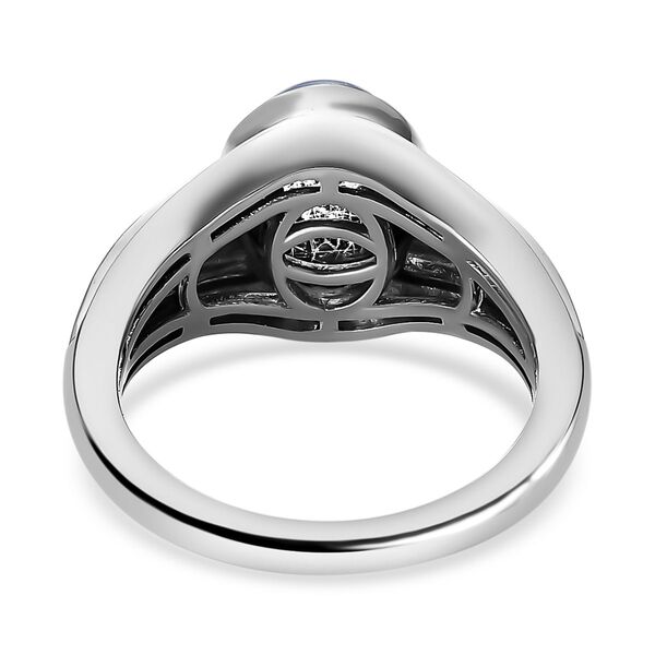 Aurora Mondstein, wei&szlig;er Zirkon Ring ,925 Silber platiniert (Gr&ouml;&szlig;e 17.00) ca. 3.10 ct image number 6