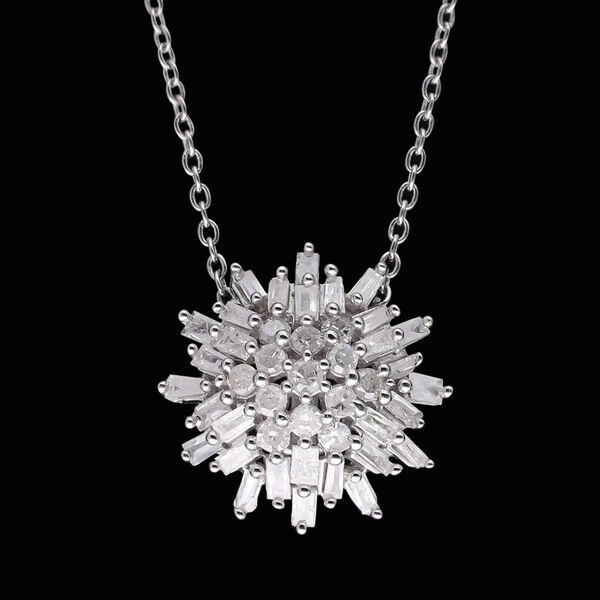 Schneeflocke Diamant Anhänger mit Kette- 0,50 ct. image number 1