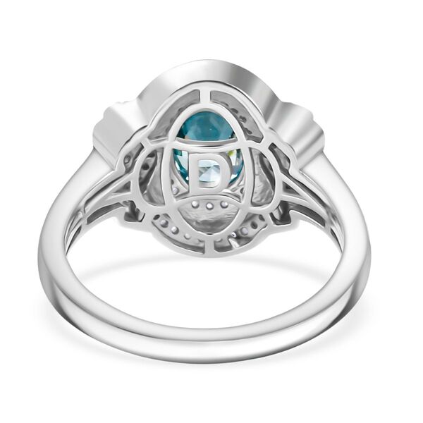 D'Joy AA Blauer Zirkon, Moissanit Ring 925 Silber rhodiniert (Gr&ouml;&szlig;e 17.00) ca. 2,29 ct image number 6