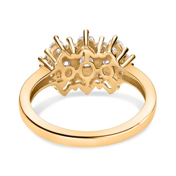Moissanit Cluster Ring, 925 Silber mit Gelbgold Vermeil - 1 ct. image number 6