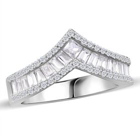 LUSTRO STELLA -Weißer Zirkonia Ring 925 Silber rhodiniert (Größe 19.00)