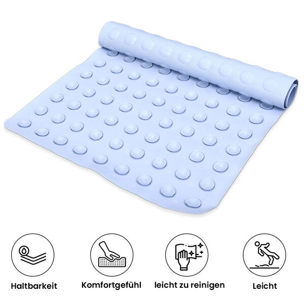 100% Naturlatex-Badematte, 40x70 cm, blau image number 3