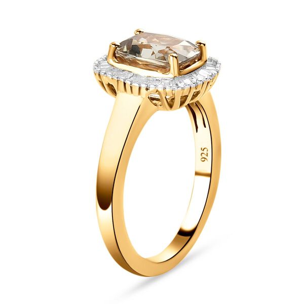 AAA Turkizit und Diamant-Ring, 925 Silber Gelbgold Vermeil  ca. 1,72 ct image number 5