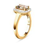 AAA Turkizit und Diamant-Ring, 925 Silber Gelbgold Vermeil  ca. 1,72 ct image number 4