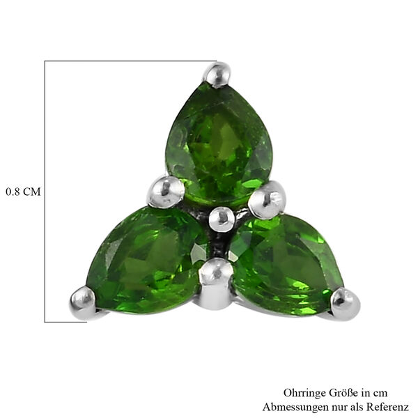 Natürlicher Chromdiopsid Ohrstecker 925 Silber platiniert ca. 1,18 ct image number 5