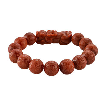 D'Joy Rote Jade Armband Flexibles (ca. 18-19 cm) 925 Silber Vergoldet (10-15 Werktage Lieferzeit) ca. 150.00 ct