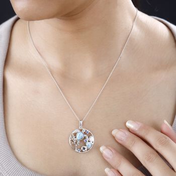 AA Larimar und Tansanit Anh&auml;nger - 2,08 ct.