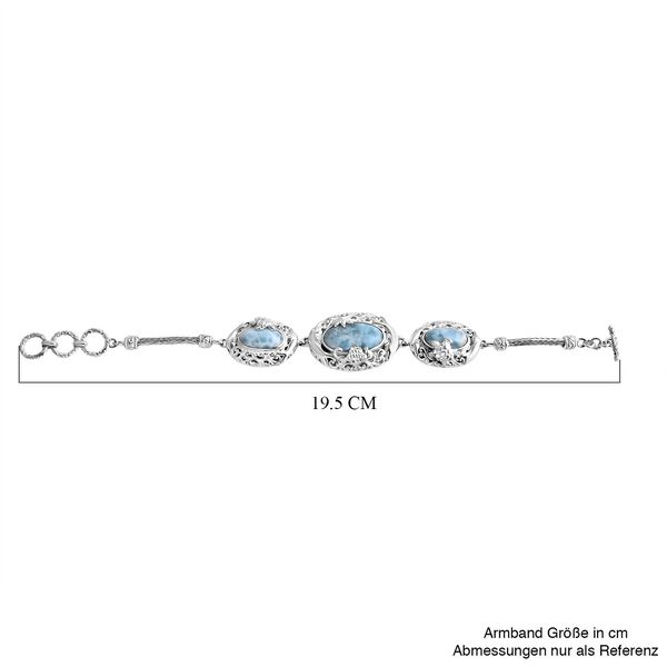 Royal Bali - Larimar Armband ca. 19 cm 925 Silber ca. 18.52 ct image number 5