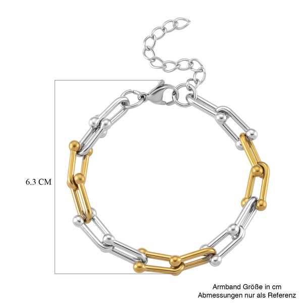 Zweifarbige 50+5cm Halskette und 18+3,5cm Armband image number 12