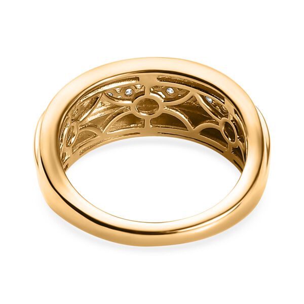 Moissanit Ring 925 Silber 750 Gelbgold Vermeil (Gr&ouml;&szlig;e 18.00) ca. 0,55 ct image number 6