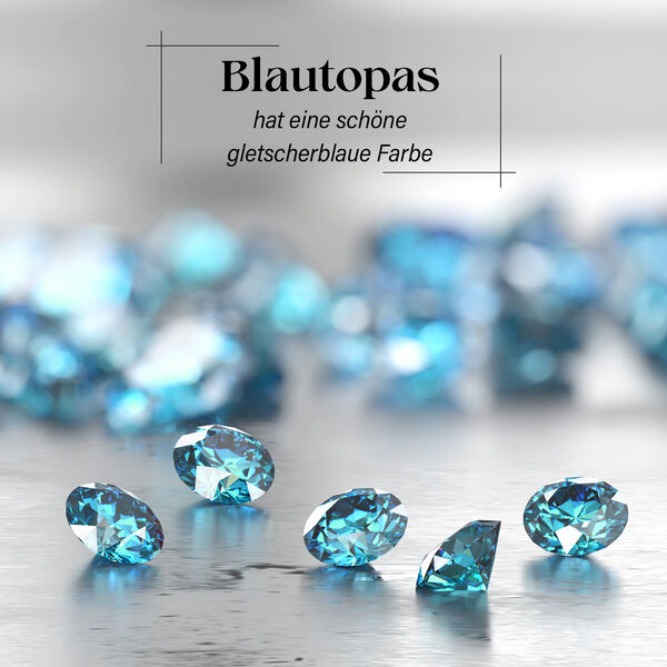 Himmelblauer Topas Armband ca. 25.5 cm Reines Messing platiniert ca. 2,65 ct. image number 4