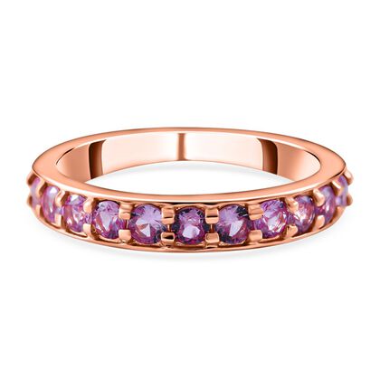 AA Rosa Saphir Ring, 925 Silber ros&eacute;vergoldet, (Gr&ouml;&szlig;e 21.00) ca. 0.94 ct