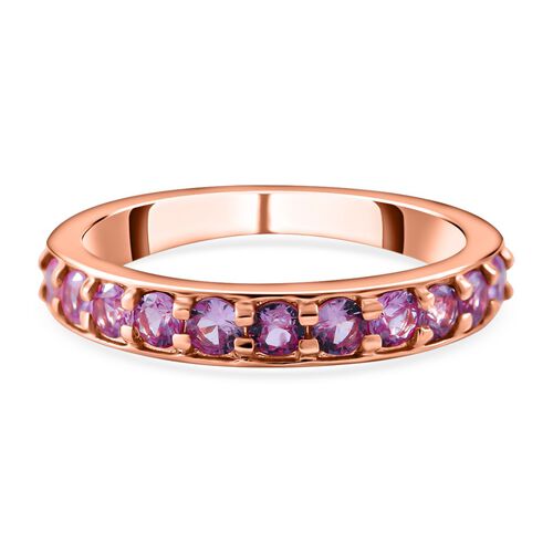 AA Rosa Saphir Ring, 925 Silber rosévergoldet, (Größe 21.00) ca. 0.94 ct image number 0