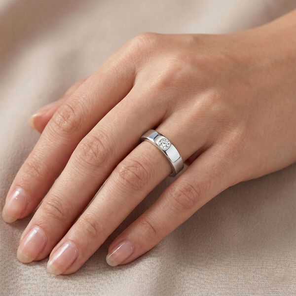 LUXURIANT VS EF Labor Diamant Ring, 925 Silber platiniert - 0,15 ct. image number 2