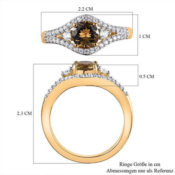 Nat&uuml;rlicher, goldener Tansanit und wei&szlig;er Zirkon-Ring - 1,56 ct. image number 7