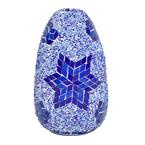 Handgefertigte orientalische Mosaikglas Tischlampe - Wassertropfen Form, Gr&ouml;&szlig;e 15x55 cm, Blau image number 4