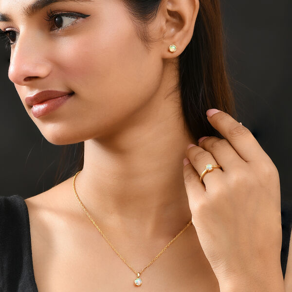 AA natürliches, äthiopisches Welo Opal-Schmuckset - 2,24 ct. image number 3