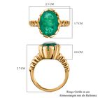 Smaragd-Quarz-Triplette Ring, 925 Silber Gelbgold Vermeil (Größe 18.00) ca. 6.41 ct image number 6