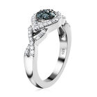 Blauer und weißer Diamant-Ring, 925 Silber platiniert (Größe 16.00) ca. 0,50 ct image number 4