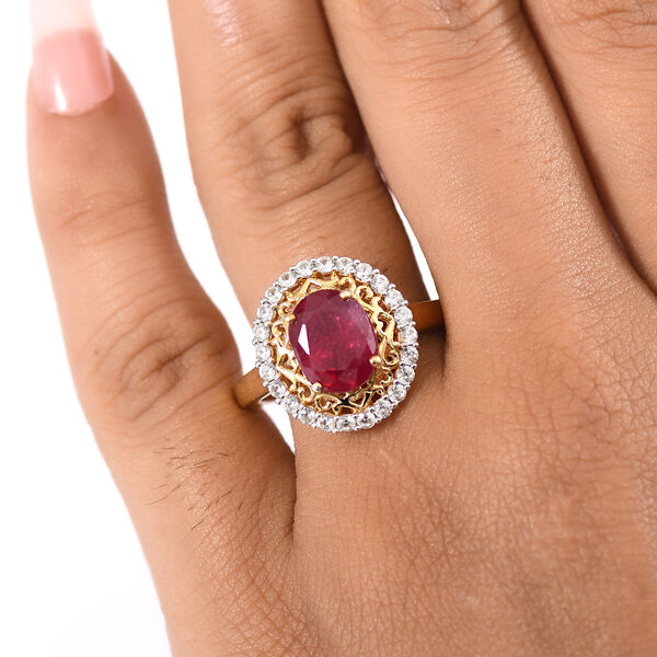 D'Joy Afrikanischer Rubin und Zirkon Ring - 4,56 ct. image number 3