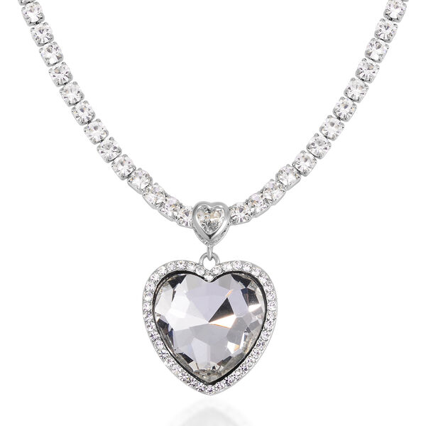 J Francis gefertigt mit SWAROVSKI- Wei&szlig;e Glas und Kristall Halskette, 50cm