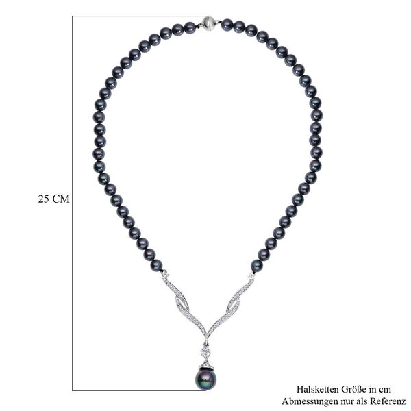 Pfaufarbene Muschelkernperlen-Halskette ca. 50 cm image number 5