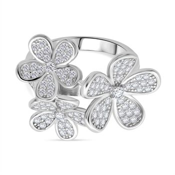 Lustro Stella Wei&szlig;er Zirkonia Ring 925 Silber rhodiniert (Gr&ouml;&szlig;e 19.00),