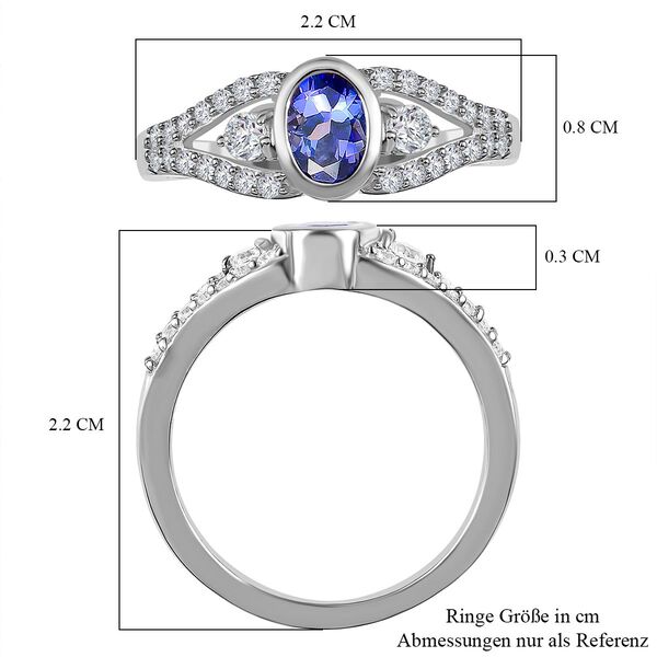 AAA Tansanit und Zirkon Ring - 1,20 ct. image number 7