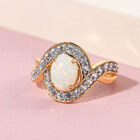 Natürlicher, äthiopischer Opal und weißer Zirkon-Ring, 925 Silber   ca. 1,71 ct image number 1