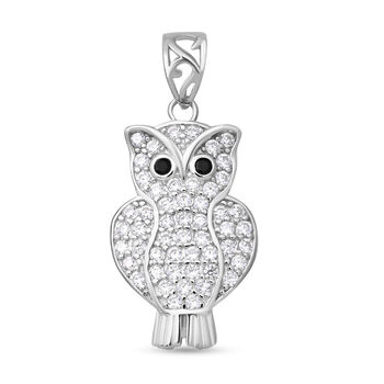 Lustro Stella - Schwarzer und wei&szlig;er Zirkonia-Anh&auml;nger, 925 Silber rhodiniert ca. 0,81 ct