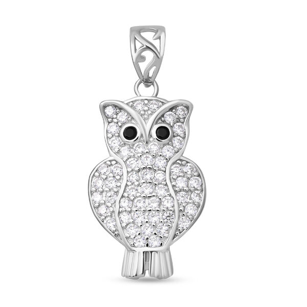 Lustro Stella - Schwarzer und wei&szlig;er Zirkonia-Anh&auml;nger, 925 Silber rhodiniert ca. 0,81 ct